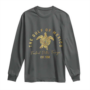 Gulf Of Mexico Turtle Long Sleeve Shirt Foxtrots Deltas Tangos TS02 Dark Heather Print Your Wear