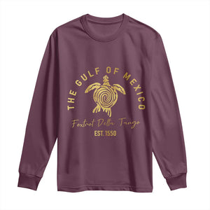 Gulf Of Mexico Turtle Long Sleeve Shirt Foxtrots Deltas Tangos TS02 Maroon Print Your Wear