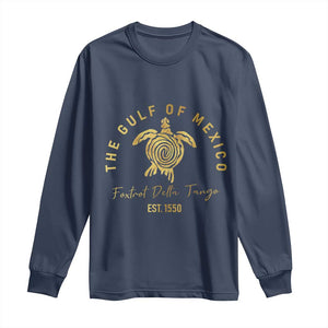 Gulf Of Mexico Turtle Long Sleeve Shirt Foxtrots Deltas Tangos TS02 Navy Print Your Wear