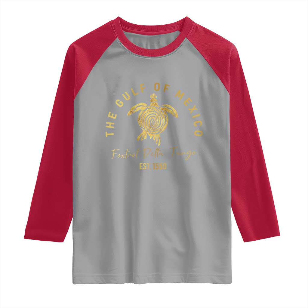 Gulf Of Mexico Turtle Raglan Shirt Foxtrots Deltas Tangos TS02 Sport Gray Red Print Your Wear