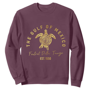 Gulf Of Mexico Turtle Sweatshirt Foxtrots Deltas Tangos TS02 Maroon Print Your Wear
