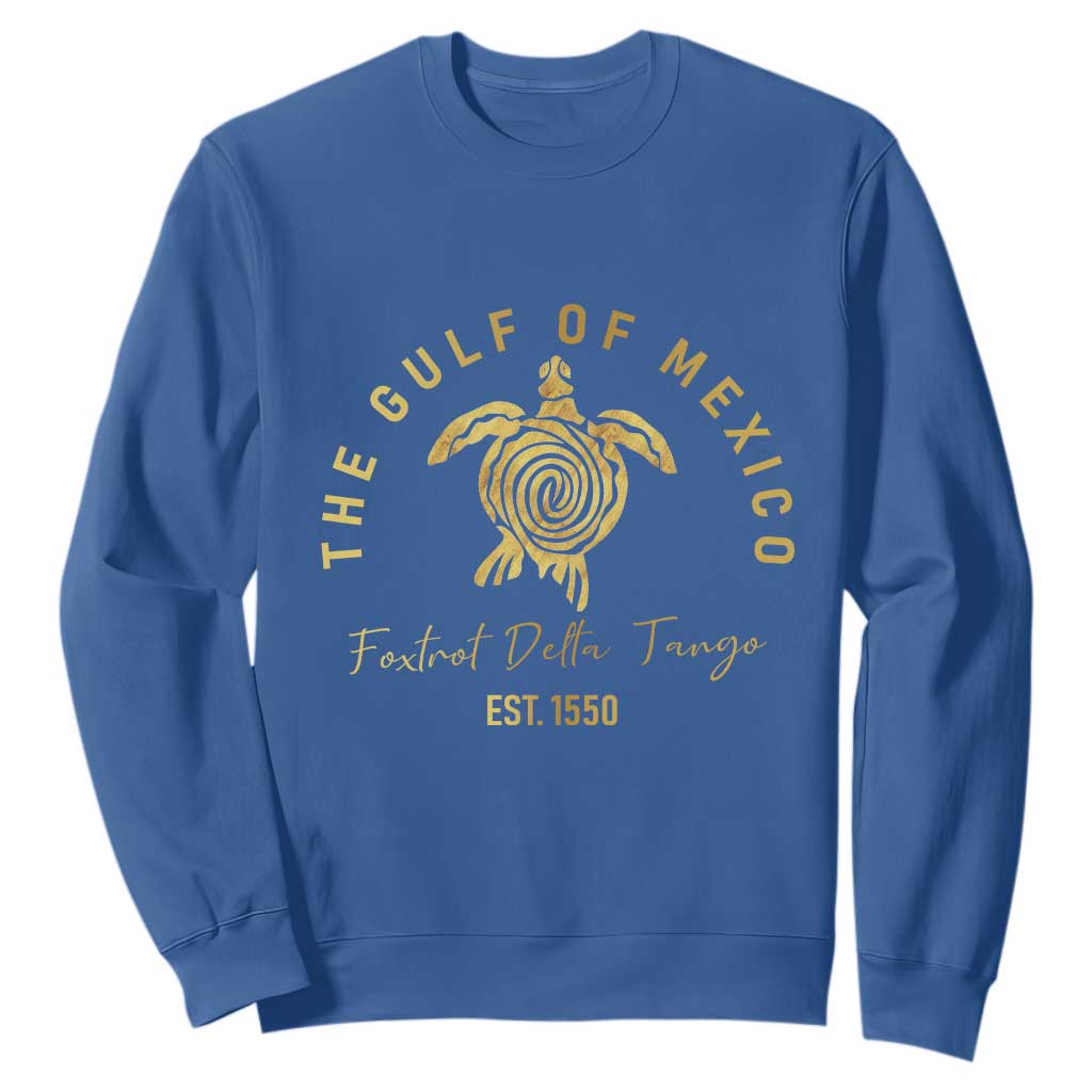 Gulf Of Mexico Turtle Sweatshirt Foxtrots Deltas Tangos TS02 Royal Blue Print Your Wear