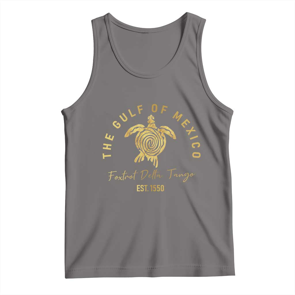 Gulf Of Mexico Turtle Tank Top Foxtrots Deltas Tangos TS02 Deep Heather Print Your Wear