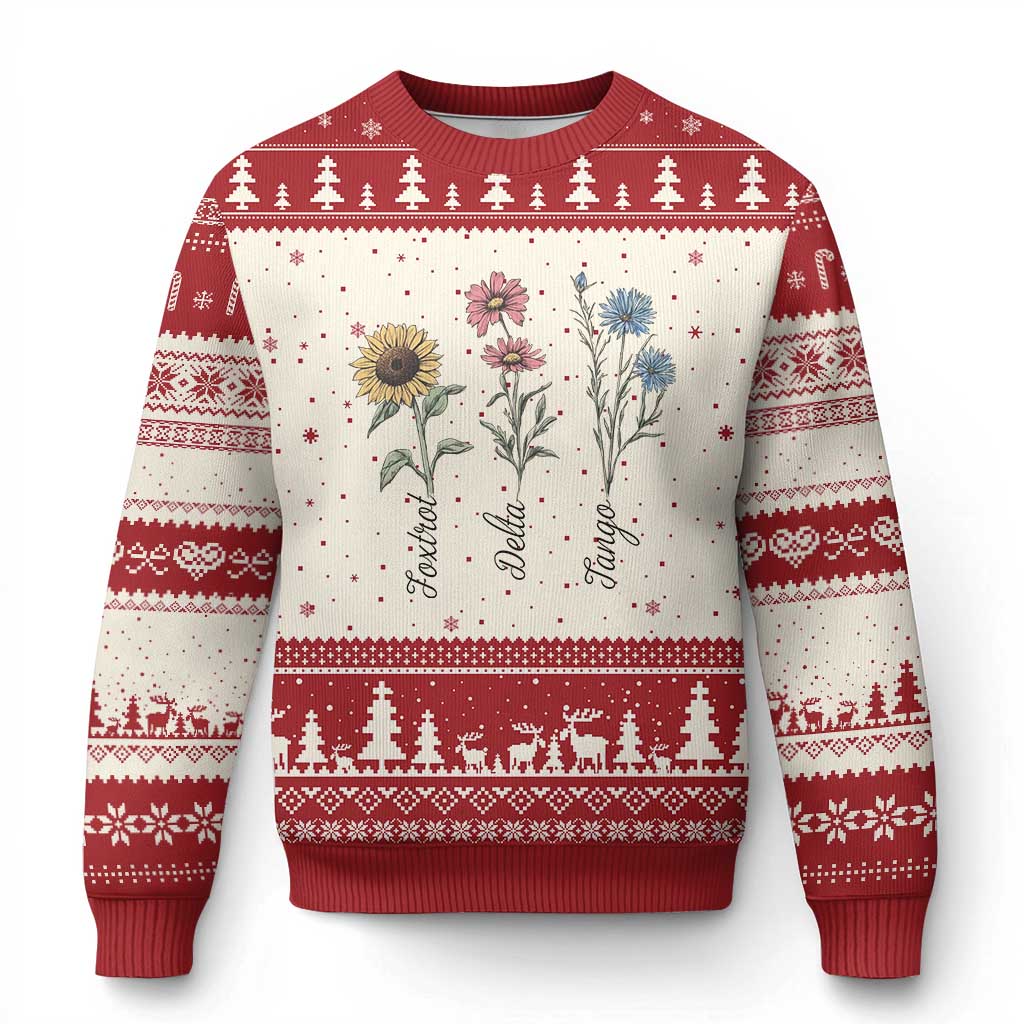 Floral FDT Foxtrot Delta Tango Ugly Christmas Sweater Funny Offensive Retro TS02 Beige Red Print Your Wear