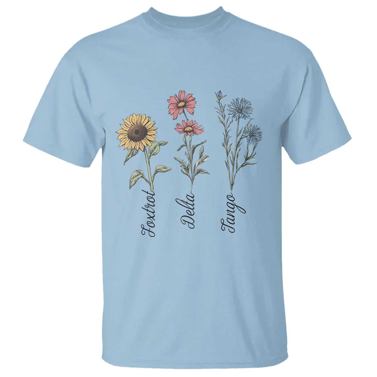 Floral FDT Foxtrot Delta Tango T Shirt Funny Offensive Retro TS02 Light Blue Print Your Wear
