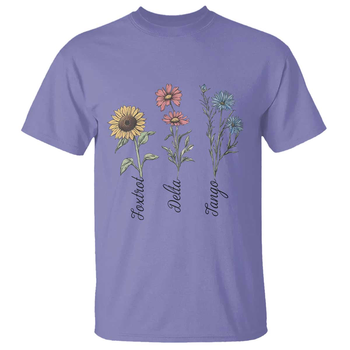 Floral FDT Foxtrot Delta Tango T Shirt Funny Offensive Retro TS02 Violet Print Your Wear