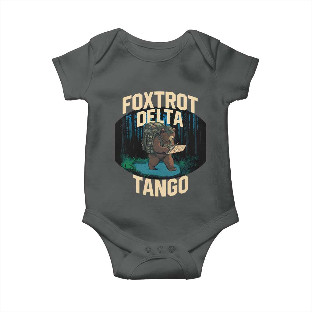 Foxtrots Deltas Tangos Funny Bear Resist Baby Onesie Protect Our National Parks TS02 Dark Heather Print Your Wear