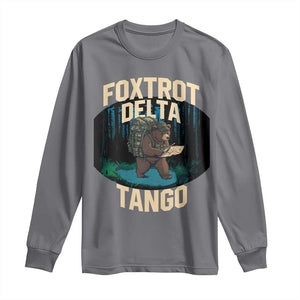 Foxtrots Deltas Tangos Funny Bear Resist Long Sleeve Shirt Protect Our National Parks TS02 Charcoal Print Your Wear