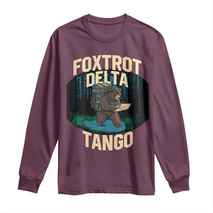 Foxtrots Deltas Tangos Funny Bear Resist Long Sleeve Shirt Protect Our National Parks TS02 Maroon Print Your Wear