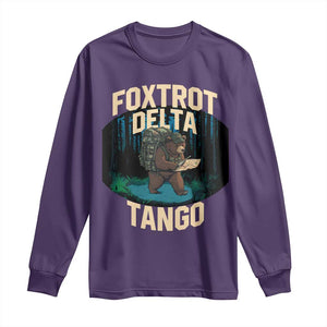 Foxtrots Deltas Tangos Funny Bear Resist Long Sleeve Shirt Protect Our National Parks TS02 Purple Print Your Wear