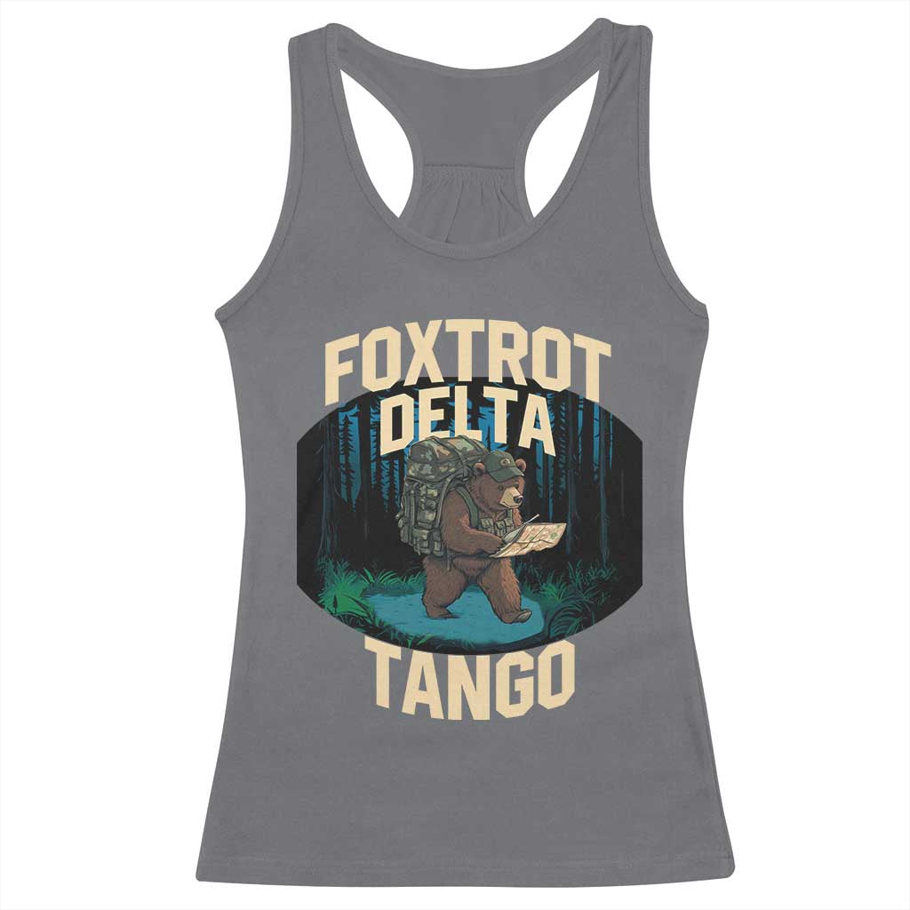 Foxtrots Deltas Tangos Funny Bear Resist Racerback Tank Top Protect Our National Parks TS02 Charcoal Print Your Wear