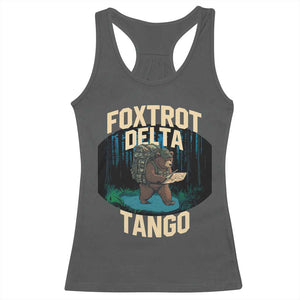 Foxtrots Deltas Tangos Funny Bear Resist Racerback Tank Top Protect Our National Parks TS02 Dark Heather Print Your Wear