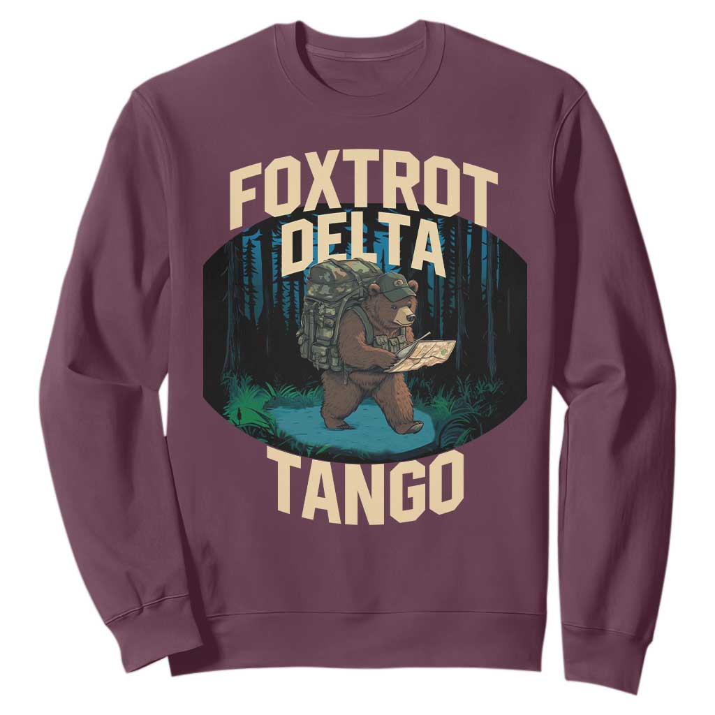 Foxtrots Deltas Tangos Funny Bear Resist Sweatshirt Protect Our National Parks TS02 Maroon Print Your Wear