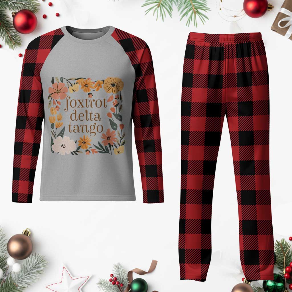 Foxtrots Deltas Tangos Boho Floral Plaid Pajama Set Funny Offensive TS02 Buffalo Plaid Print Your Wear