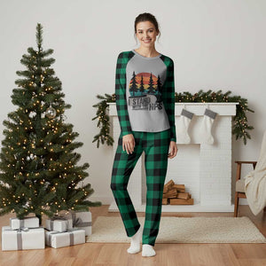 I Stand With The NPS Plaid Pajama Set National Park Support Park Rangers TS02 Green Plaid Print Your Wear
