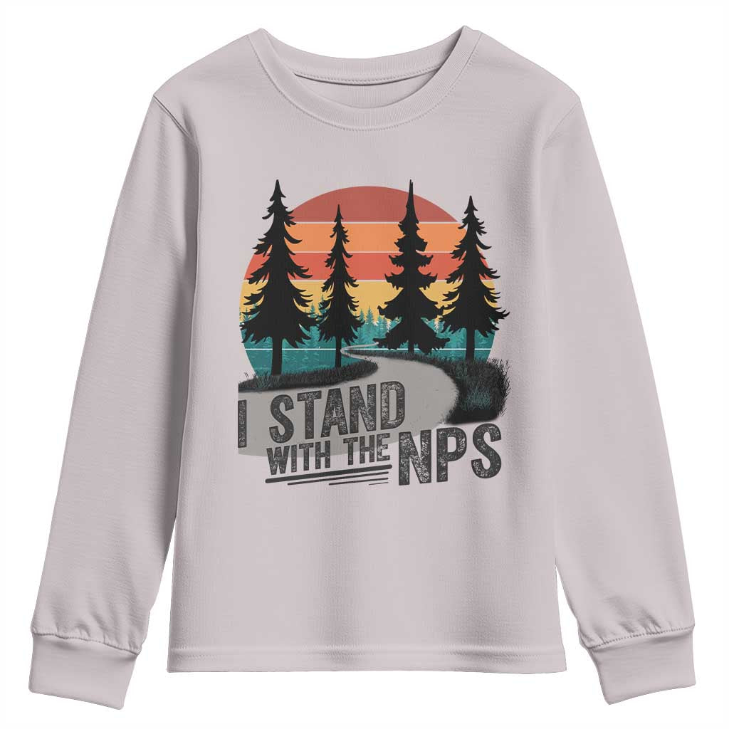 I Stand With The NPS Youth Sweatshirt National Park Support Park Rangers TS02 Ice Gray Print Your Wear
