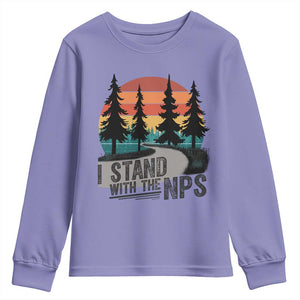 I Stand With The NPS Youth Sweatshirt National Park Support Park Rangers TS02 Violet Print Your Wear