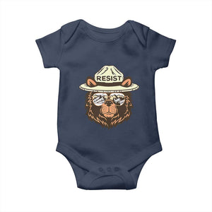 Resist Bear Retro Vintage Baby Onesie TS02 Navy Print Your Wear