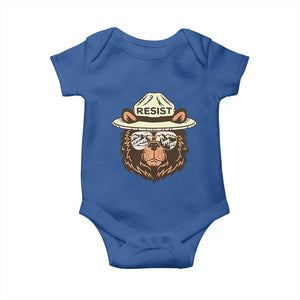 Resist Bear Retro Vintage Baby Onesie TS02 Royal Blue Print Your Wear
