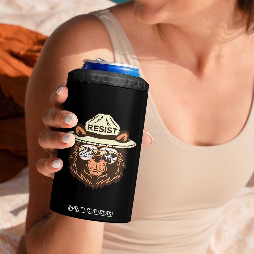 Resist Bear Retro Vintage 4 in 1 Can Cooler Tumbler TS02 Print Your Wear