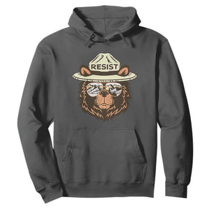 Resist Bear Retro Vintage Hoodie TS02 Dark Heather Print Your Wear