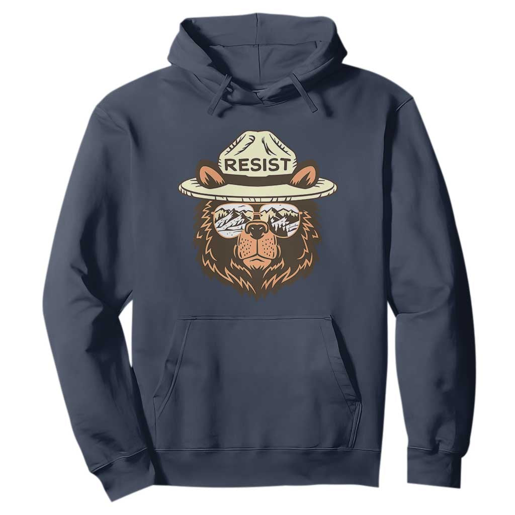 Resist Bear Retro Vintage Hoodie TS02 Navy Print Your Wear