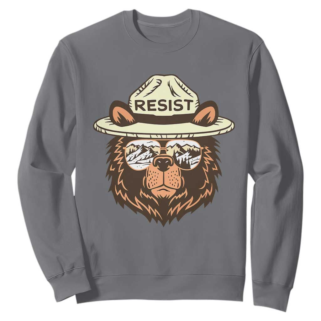 Resist Bear Retro Vintage Sweatshirt TS02 Charcoal Print Your Wear