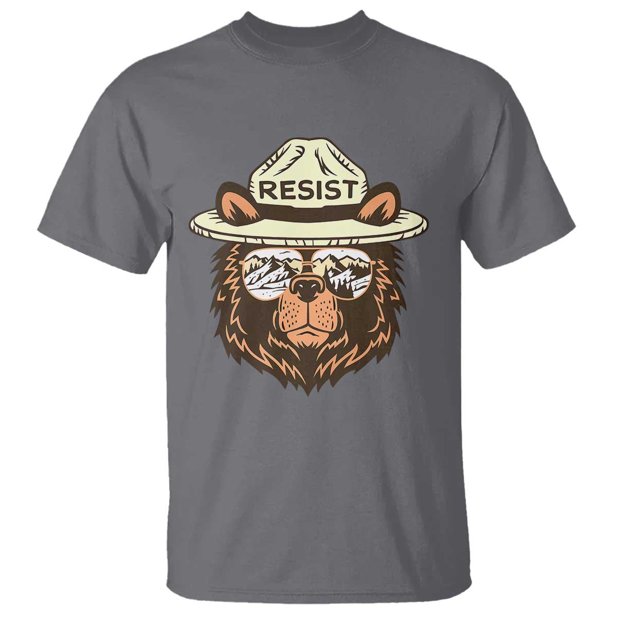 Resist Bear Retro Vintage T Shirt TS02 Charcoal Print Your Wear