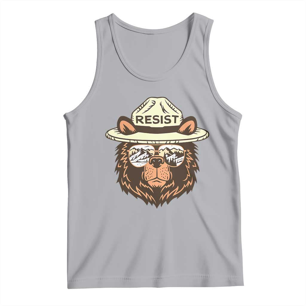 Resist Bear Retro Vintage Tank Top TS02 Athletic Heather Print Your Wear