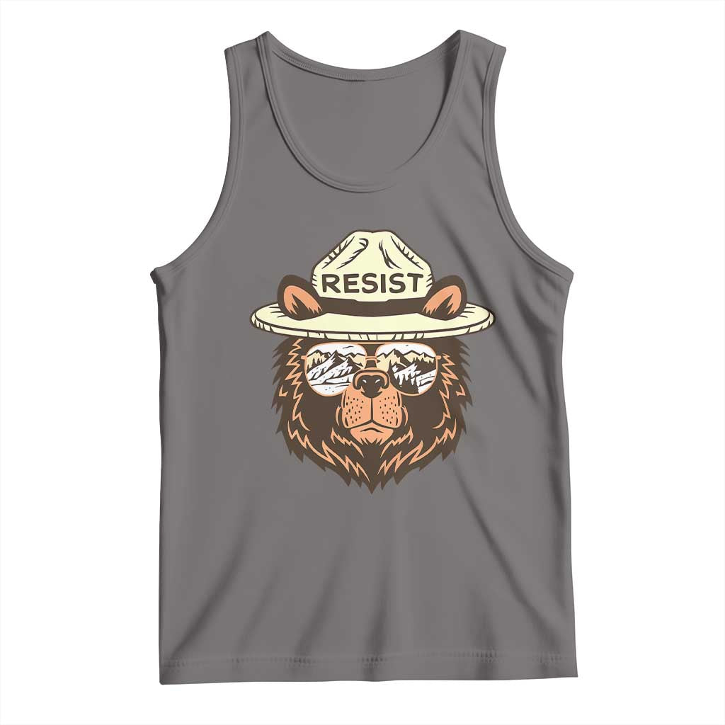 Resist Bear Retro Vintage Tank Top TS02 Deep Heather Print Your Wear