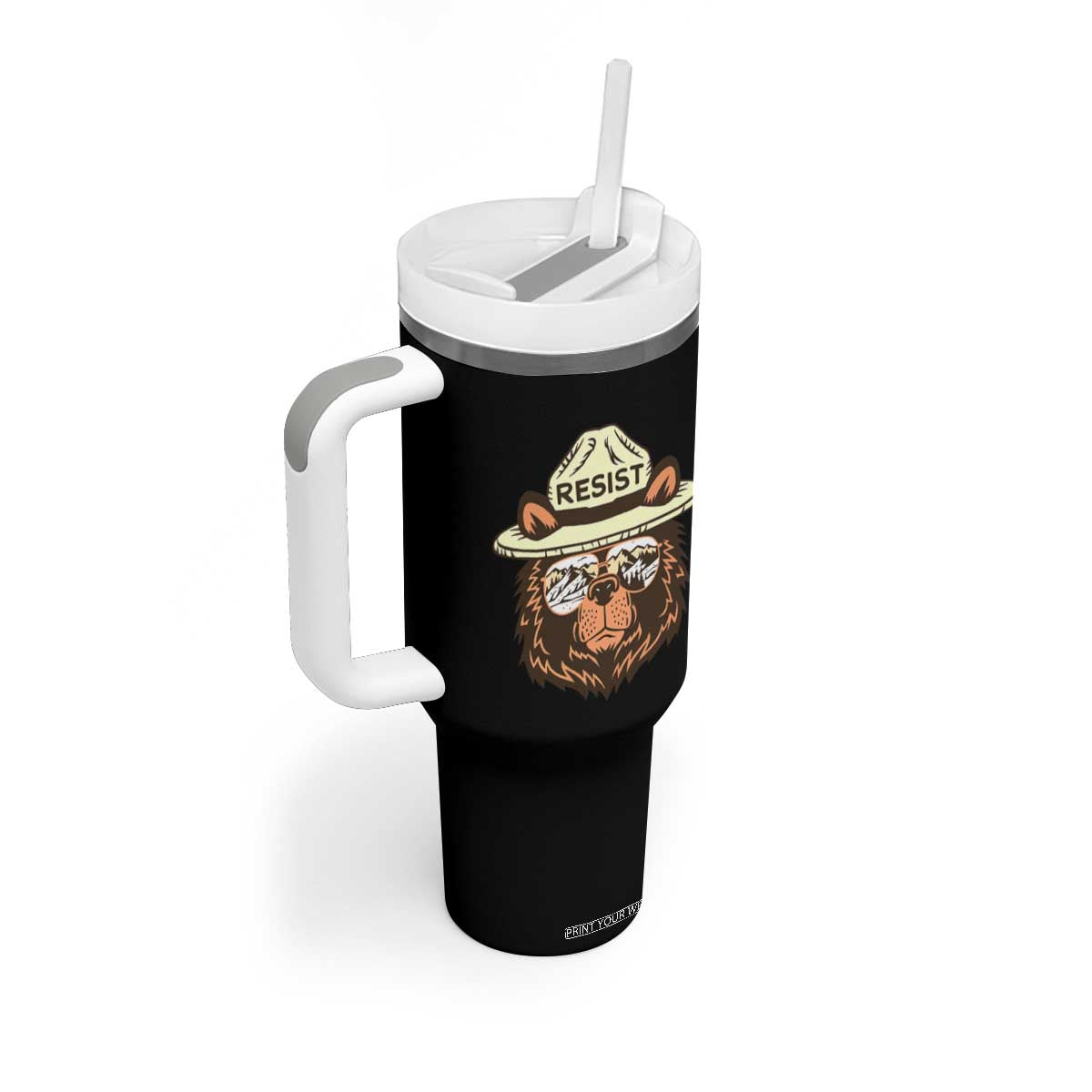 Resist Bear Retro Vintage Tumbler With Handle TS02 Print Your Wear