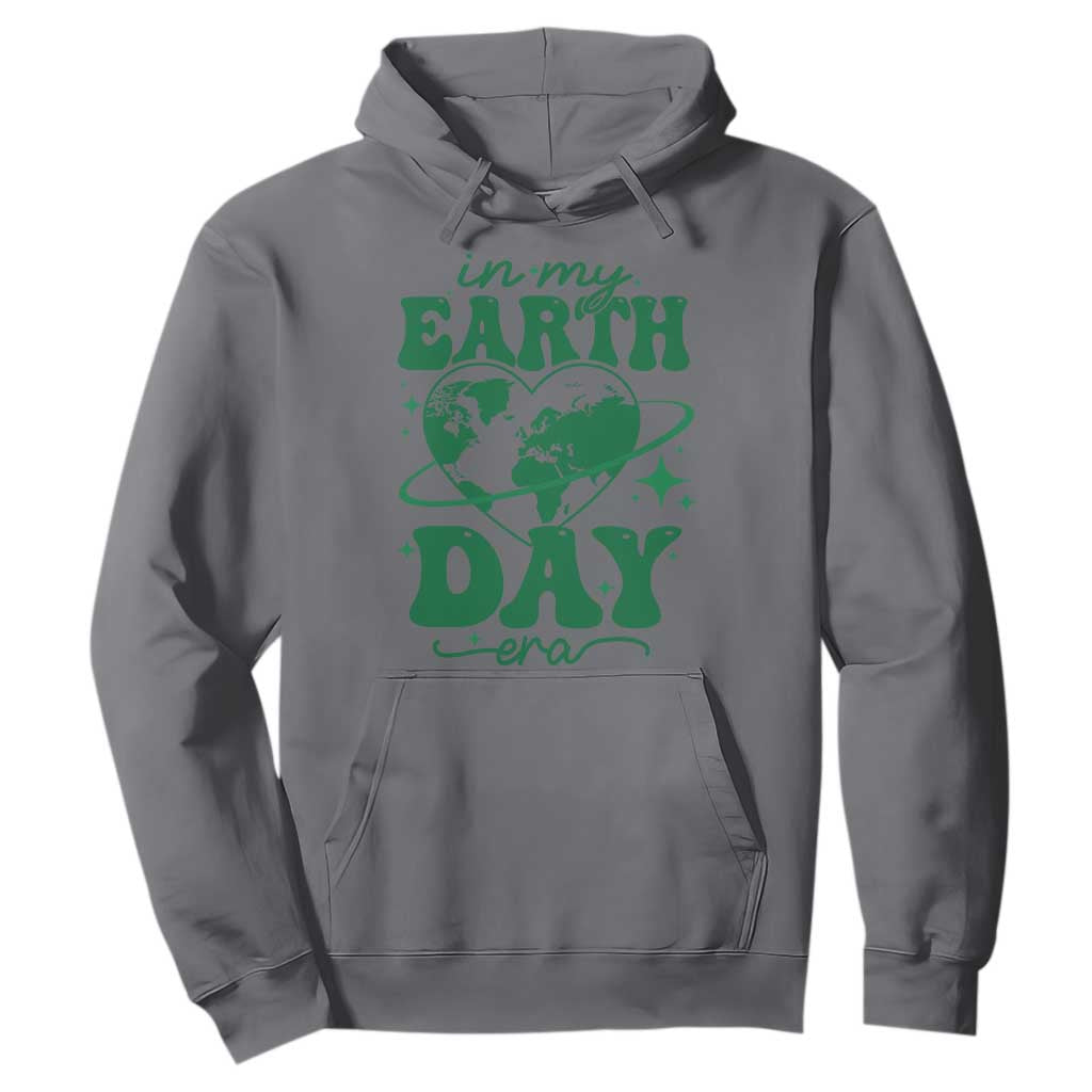 In My Earth Day Era Hoodie Cute Groovy Planet Heart TS02 Charcoal Print Your Wear