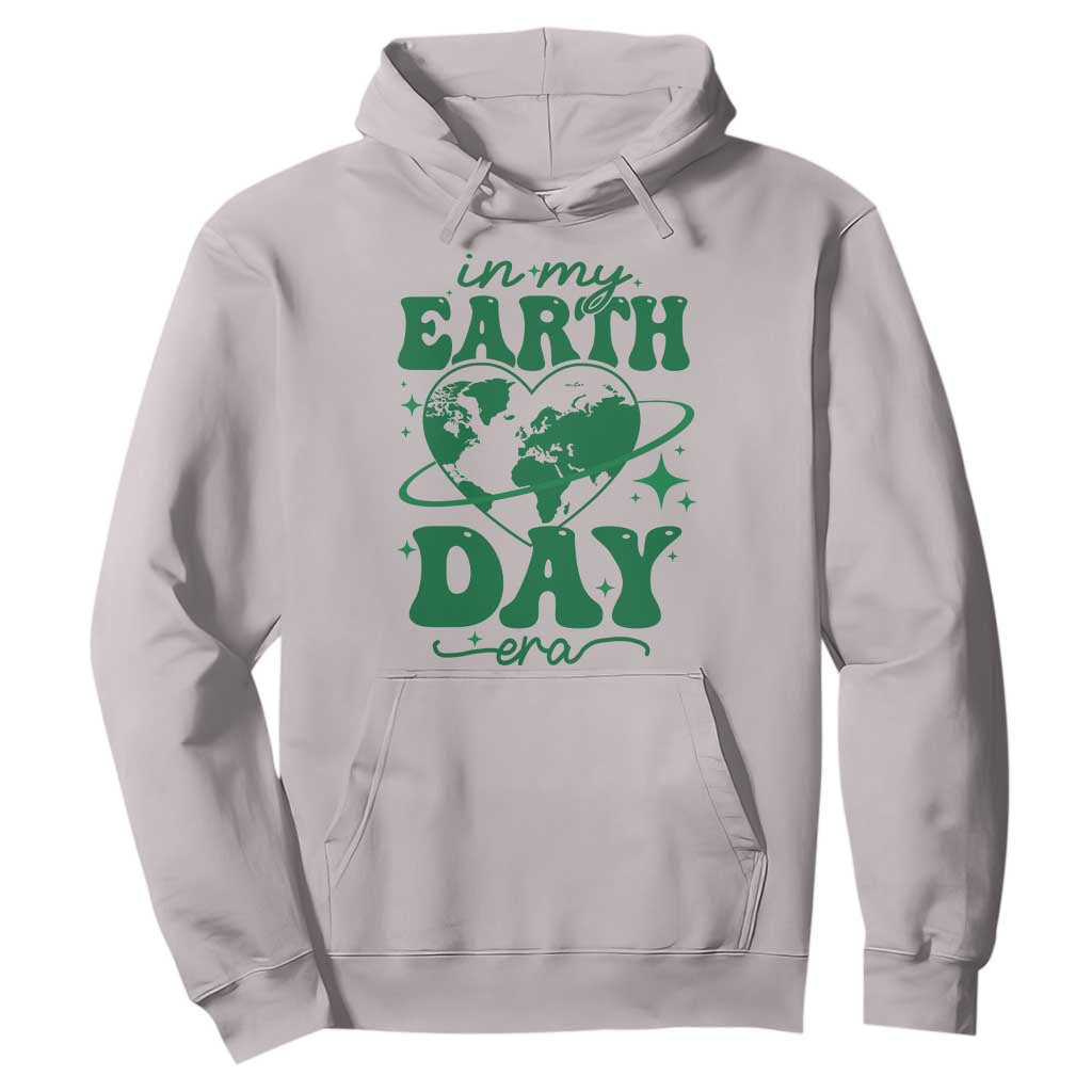 In My Earth Day Era Hoodie Cute Groovy Planet Heart TS02 Ice Gray Print Your Wear