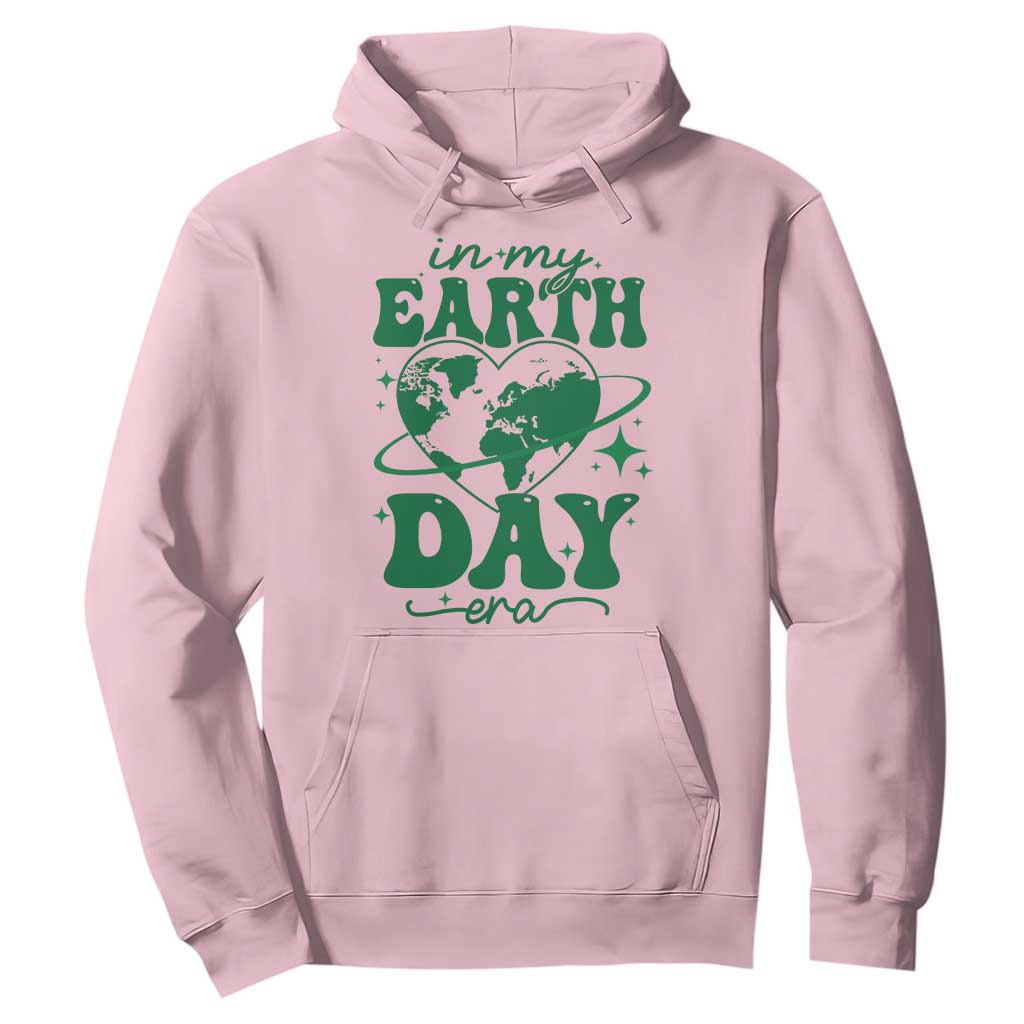 In My Earth Day Era Hoodie Cute Groovy Planet Heart TS02 Light Pink Print Your Wear