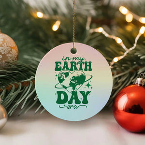 In My Earth Day Era Ceramic Ornament Cute Groovy Planet Heart TS02 1pc Pastel Print Your Wear