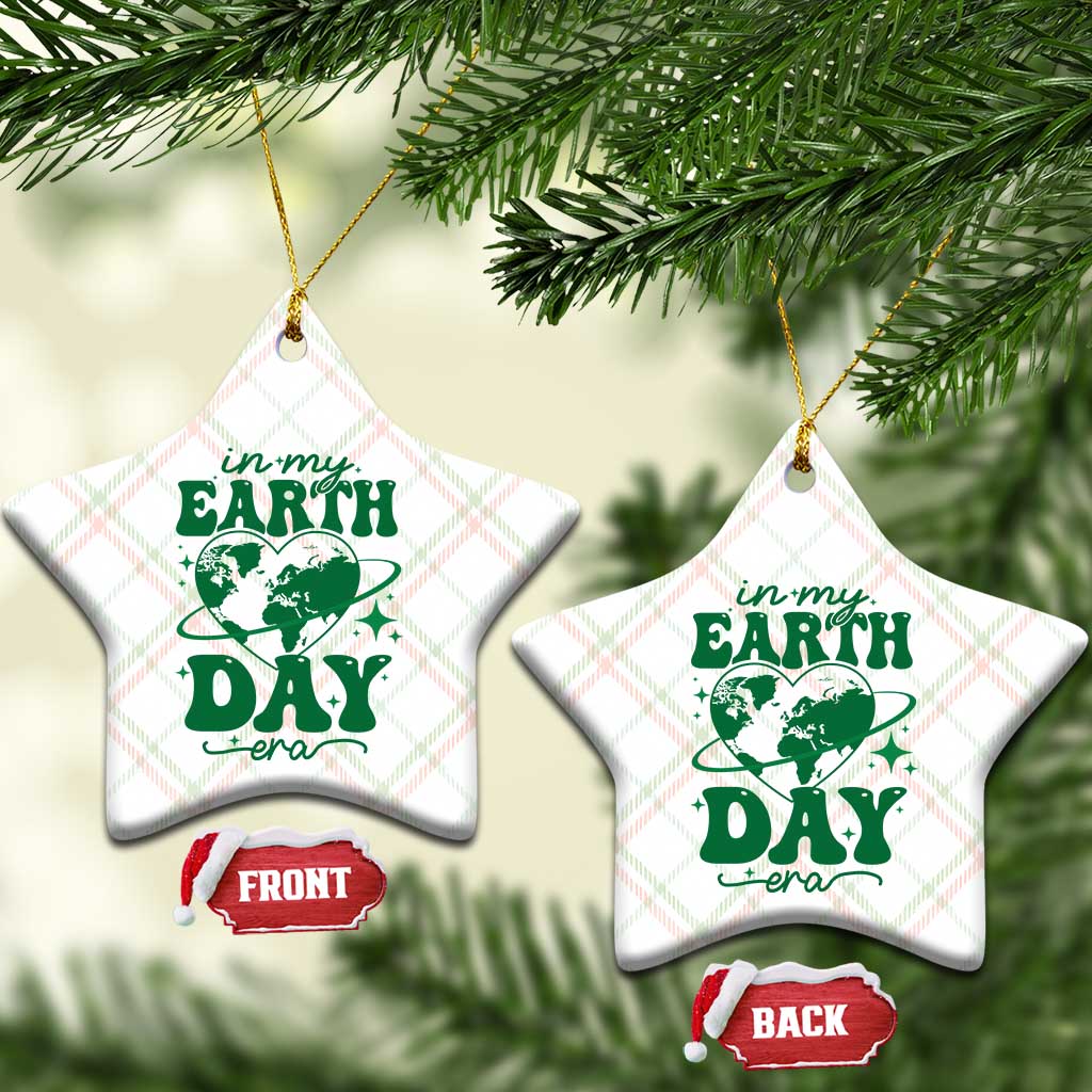 In My Earth Day Era Ceramic Ornament Cute Groovy Planet Heart TS02 Print Your Wear