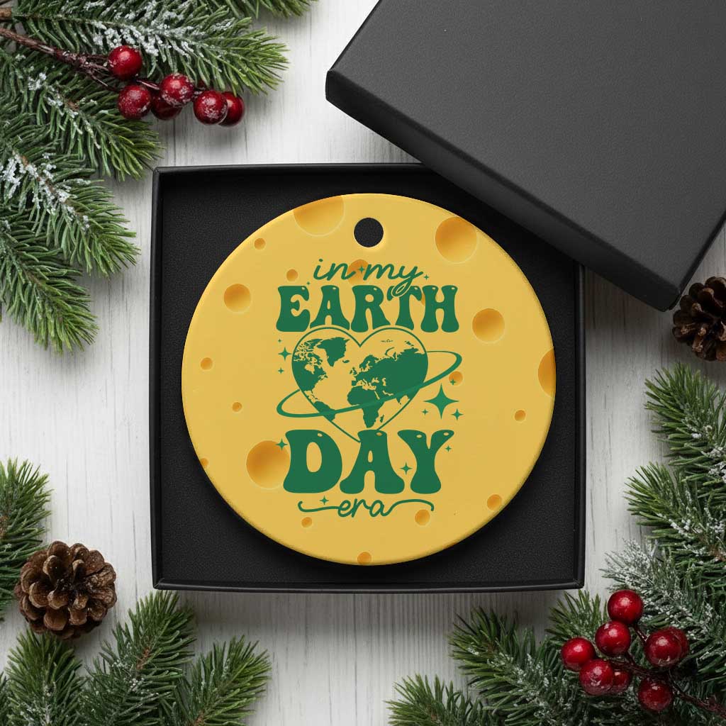 In My Earth Day Era Ceramic Ornament Cute Groovy Planet Heart TS02 1pc Yellow Cheese Print Your Wear