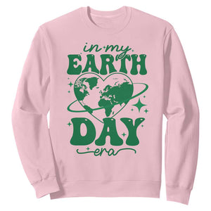 In My Earth Day Era Sweatshirt Cute Groovy Planet Heart TS02 Light Pink Print Your Wear