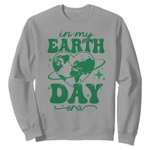 In My Earth Day Era Sweatshirt Cute Groovy Planet Heart TS02 Sport Gray Print Your Wear