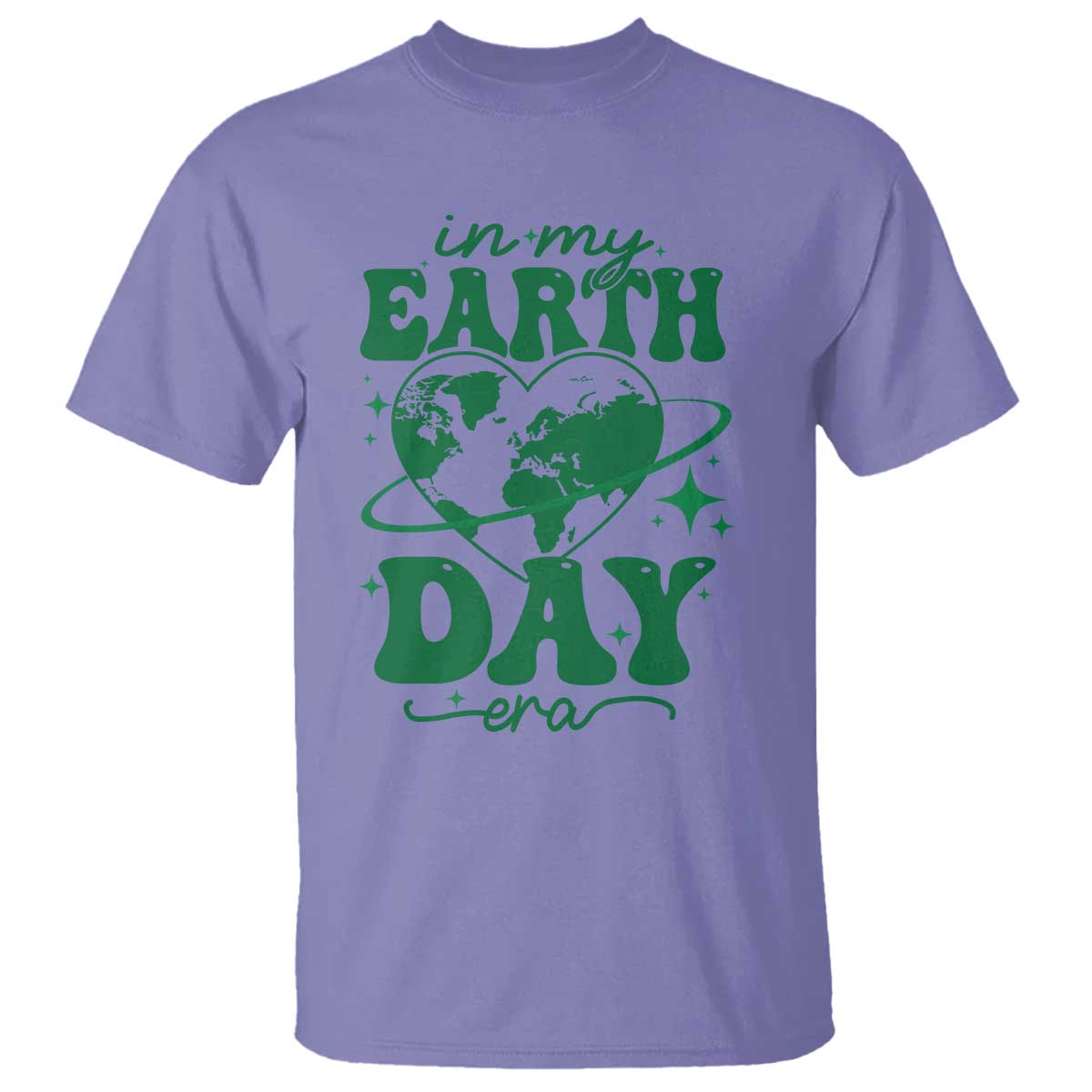 In My Earth Day Era T Shirt Cute Groovy Planet Heart TS02 Violet Print Your Wear