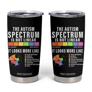 Autism Acceptance Tumbler Cup The Autism Spectrum Is Not Linear TS02 Black Print Your Wear
