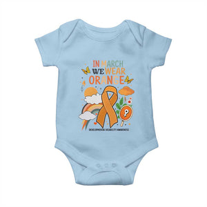 Developmental Disability Awareness Baby Onesie In March We Wear Orange TS02 Light Blue Print Your Wear
