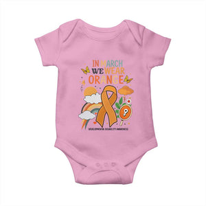 Developmental Disability Awareness Baby Onesie In March We Wear Orange TS02 Light Pink Print Your Wear