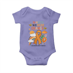 Developmental Disability Awareness Baby Onesie In March We Wear Orange TS02 Violet Print Your Wear