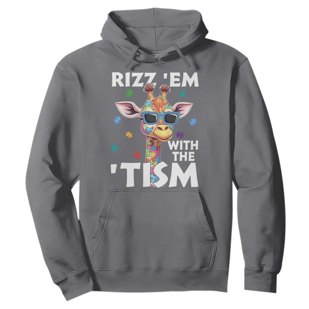 Funny Autism Giraffe Hoodie Rizz Em With The Tism TS02 Charcoal Print Your Wear