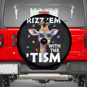 Funny Autism Giraffe Spare Tire Cover Rizz Em With The Tism TS02 Black Print Your Wear