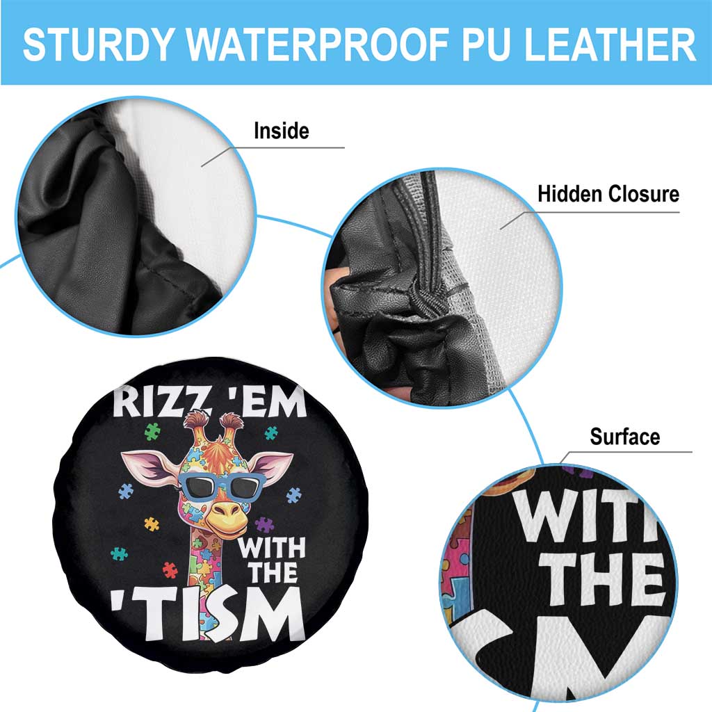 Funny Autism Giraffe Spare Tire Cover Rizz Em With The Tism TS02 Print Your Wear