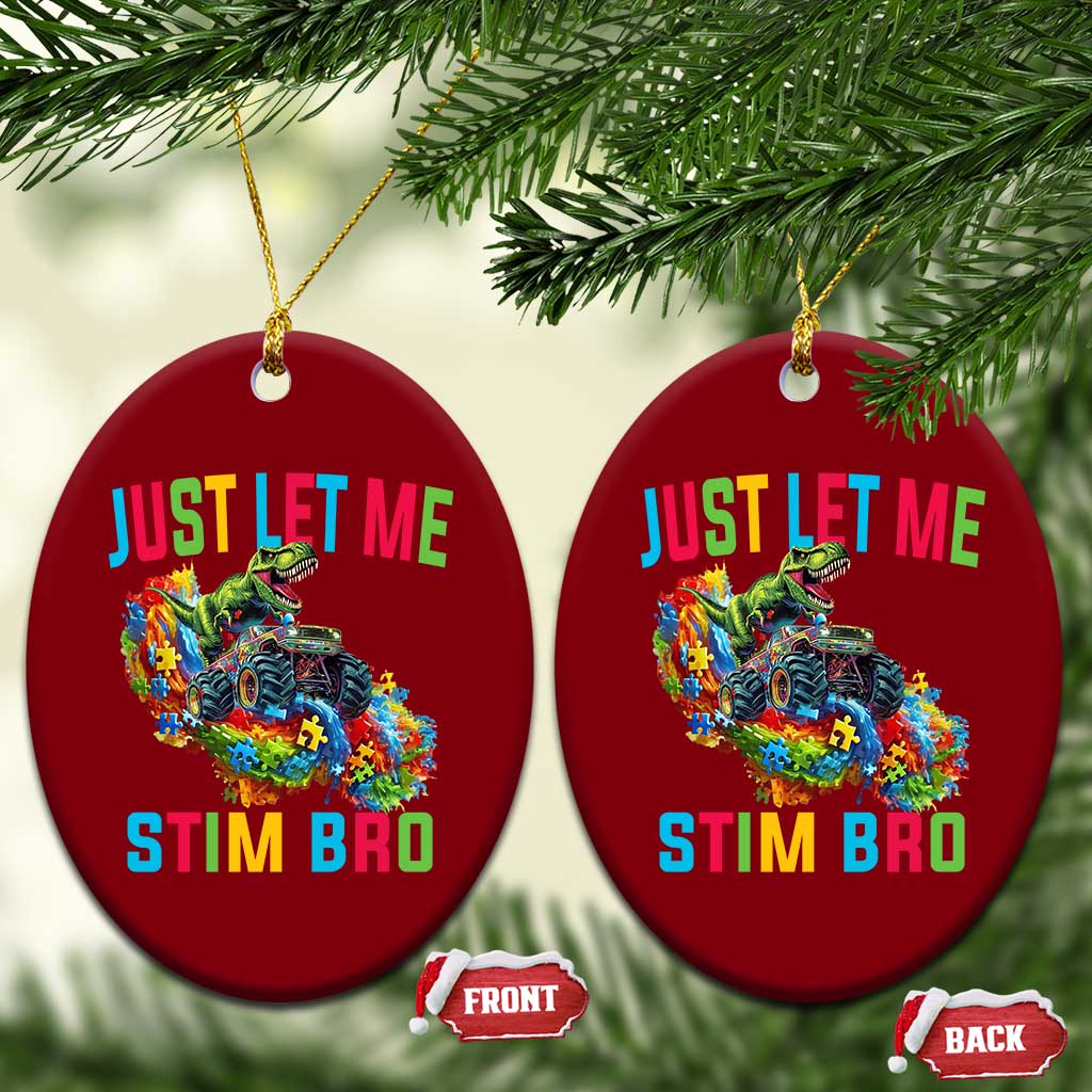 Autistic Dino Rex Driving Monster Truck Ceramic Ornament Autism Is My Superpower TS02 Print Your Wear