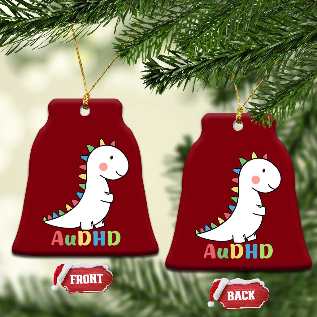 Cute Dinosaur AuDHD Ceramic Ornament ADHD Awareness TS02 Print Your Wear