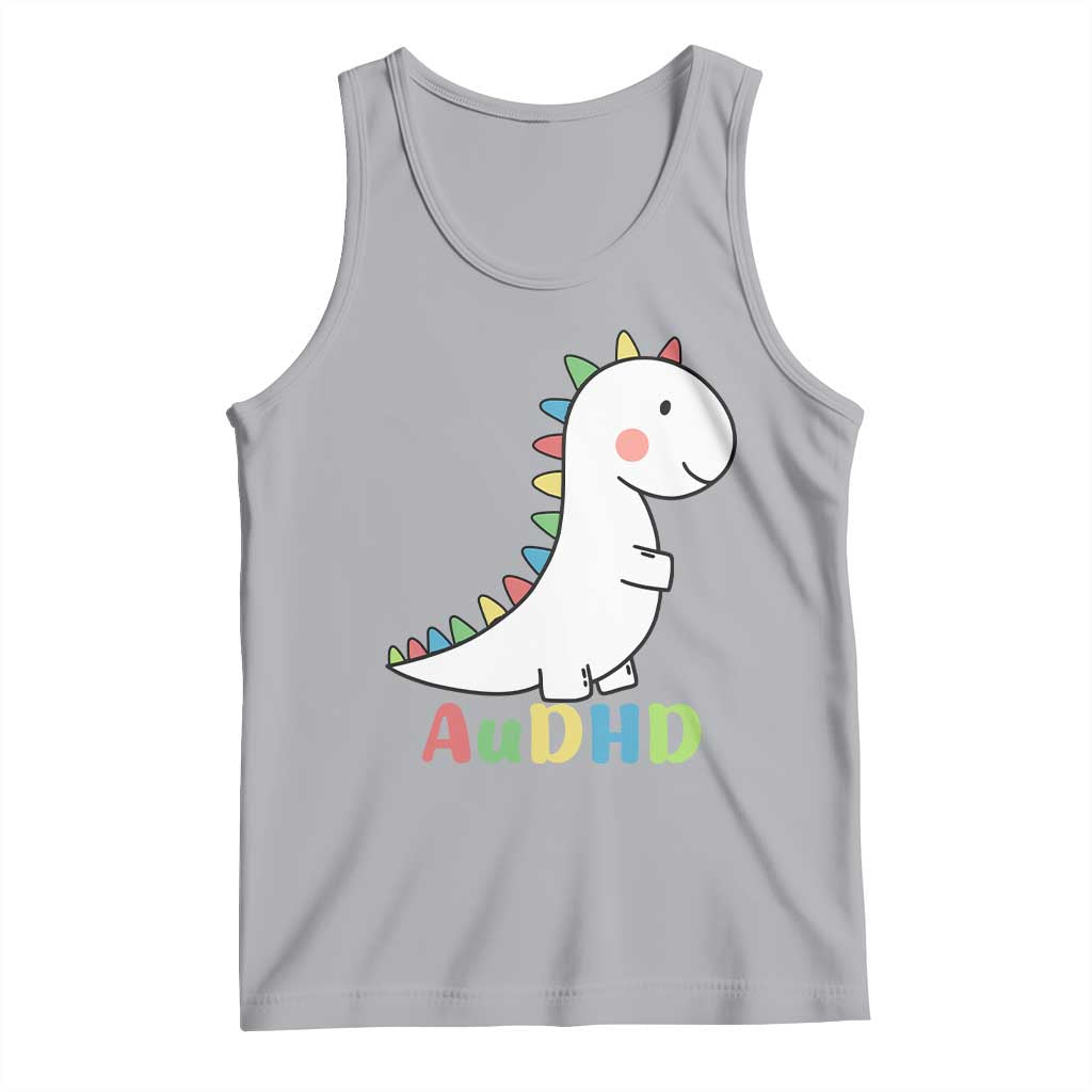 Cute Dinosaur AuDHD Tank Top ADHD Awareness TS02 Athletic Heather Print Your Wear